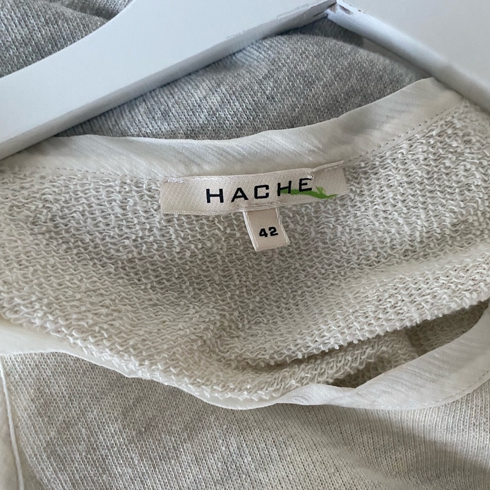 HACHE Gray French Terry Sweatshirt Dress S/M - Picture 4 of 6